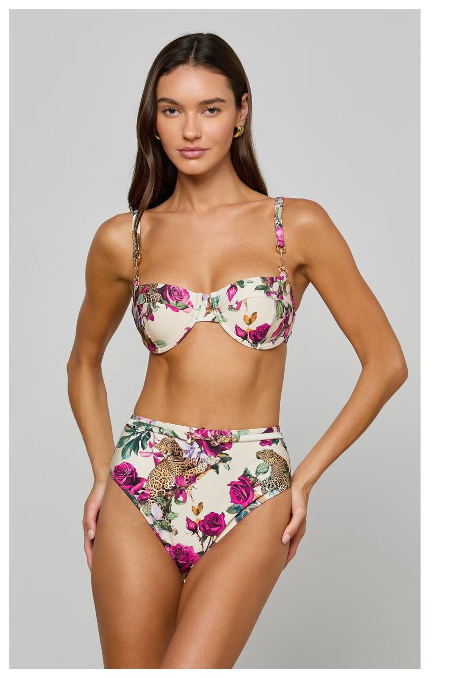 L'AGENCE Alexandria Bikini Top & Vanessa High-Waisted Bikini Bottom Size Medium